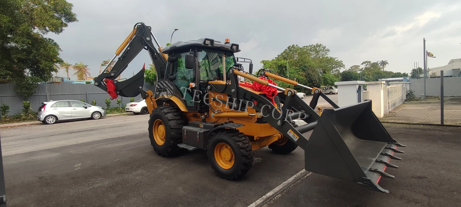 Material handling equipment in operation
